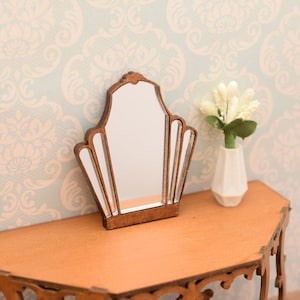 Lustro w stylu art déco do domku dla lalek w skali 1:12, zestaw DIY, dekoracja domku dla lalek