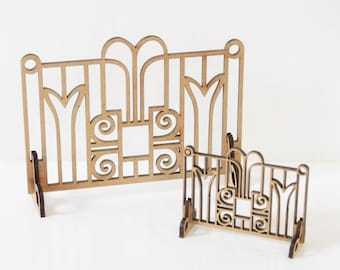 Art Deco Miniature Fire Screen DIY Kit- 1:12 & 1/24 Scale Dollhouse Furniture