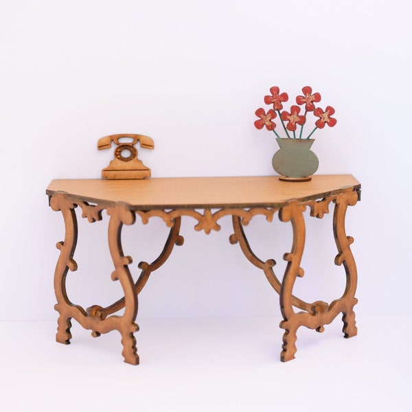 Kit de table console de maison de poupée baroque 1:12, table miniature de maison de poupée, meubles de maison de poupée bricolage