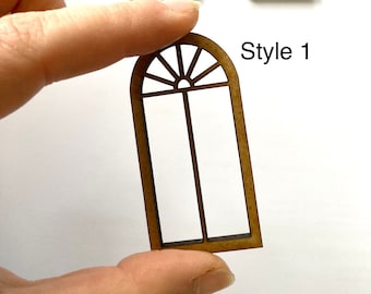 1:24 scale Miniature window frame diy kit, Dollhouse window, half inch scale window kit