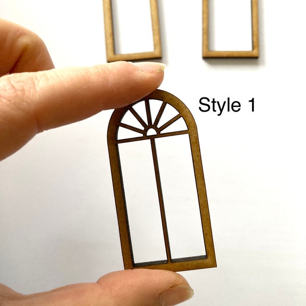 1:24 scale Miniature window frame diy kit, Dollhouse window, half inch scale window kit