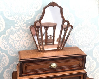 Art Deco vanity mirror for Dollhouse 1:12 scale miniature  DIY kit, Dollhouse decor