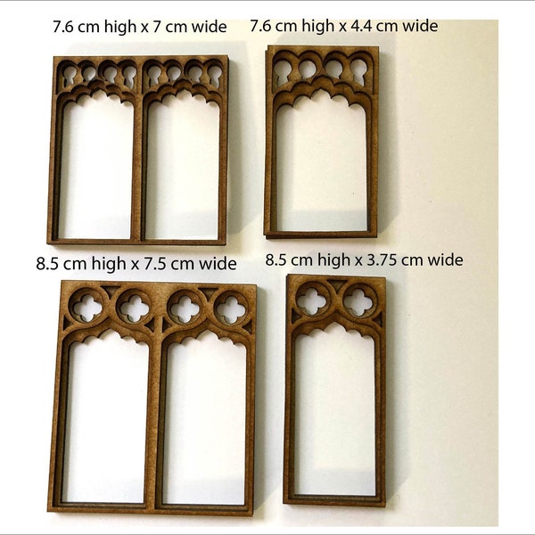 1:12 Dollhouse miniature tudor window diy kit, Miniature castle windows one inch scale