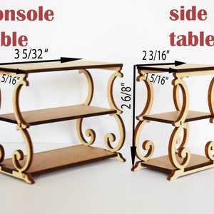 1:12 Dollhouse miniatures art deco side table and console table kits, DIY dollhouse miniatures, One inch scale table image 6