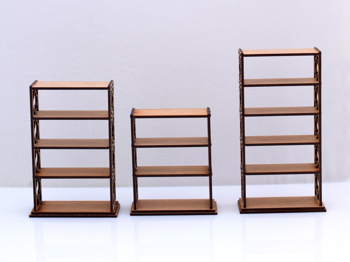 Miniature Bookshelf Diy Kit Dollhouse 1 12 Diy Kit Display Etsy