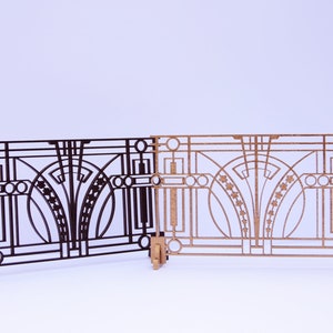Wrought iron look 1/12 scale miniature fire screen in art deco style, one inch scale dollhouse furniture, dollhouse decor diy