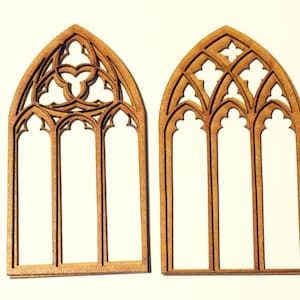 1:12 Dollhouse miniature gothic window diy kit