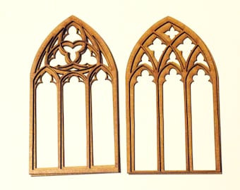 1:12 Dollhouse miniature gothic window diy kit