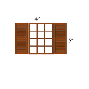 Dollhouse window with shutters, DIY kit