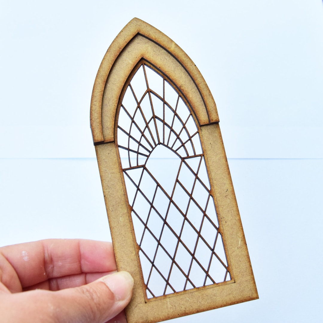 Miniature Gothic Window Diy Kit, 1/6 Scale Church Window, Miniature Cathedral Windows, Bjd