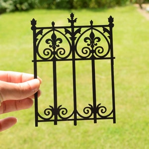 Dollhouse miniature fence panel - wrought iron look fencing for dollhouse