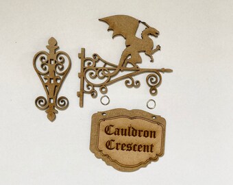 Miniature dollhouse shop sign kit, Custom writing Sign board dollhouse miniature  1:12