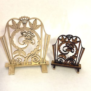 1:12  Dollhouse miniature art nouveau firescreen,  1 inch scale wrought iron look fire screen diy kit. 1 24 scale fireplace screen