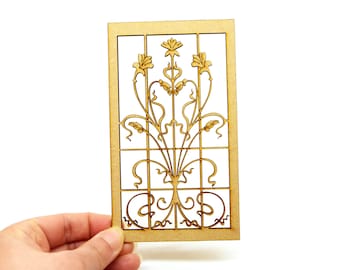 Herrajes en miniatura para casa de muñecas: mira la reja de ventana para el kit de bricolaje para casa de muñecas