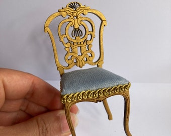 miniature dollhouse chair Rococo style , scale 1:12