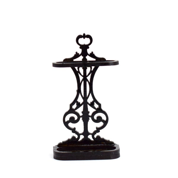 Victorian Miniature Umbrella Stand, Dollhouse diy kit 1:12, Wrought iron look hall furniture