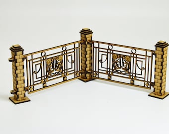 Kit de valla en miniatura, construcción de terreno para juegos, kit de valla para casa de muñecas a escala 1:24