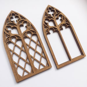 1:12 Dollhouse miniature gothic working window diy kit, miniature cathedral window image 2