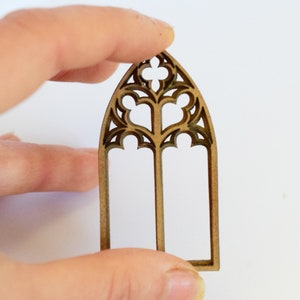 1:24 scale Miniature gothic window diy kit, half scale church window miniature castle, cathedral window