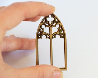 1:24 scale Miniature gothic window diy kit, half scale church window miniature castle, cathedral window