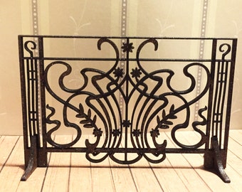 1 inch scale dollhouse  miniature  firescreen, Wrought iron look roombox miniature , BJD furniture