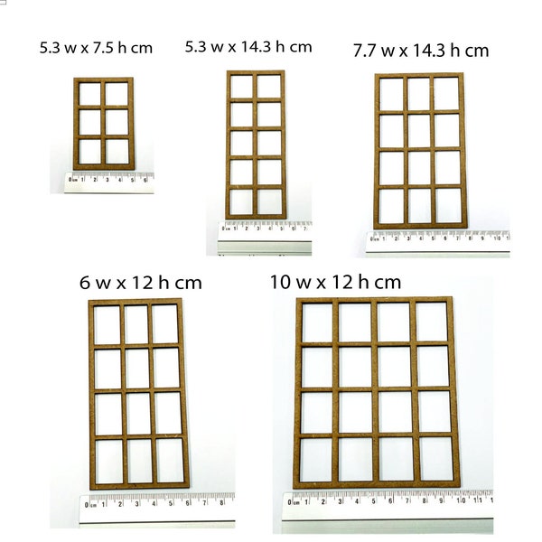 Miniature window frame diy kit, Dollhouse window  1:12 scale , one inch scale window kit