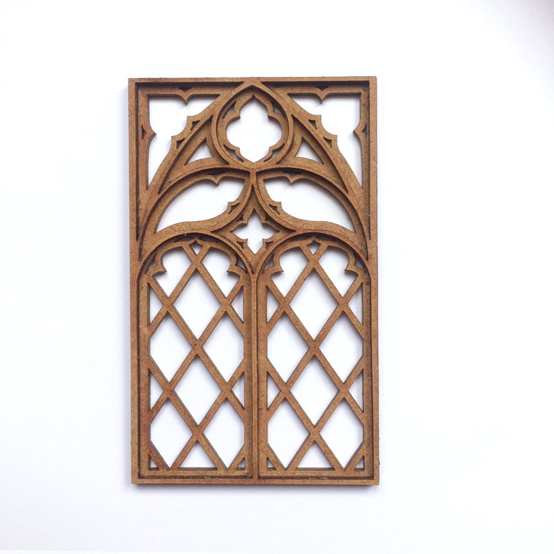 1:12 Dollhouse miniature gothic working window diy kit, miniature cathedral window image 7