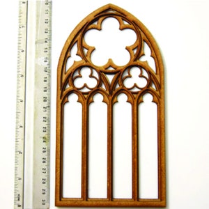1:6 Dollhouse miniature gothic window diy kit, Gothic tracery cathedral window decor
