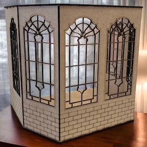 Dollhouse roombox veranda kit, scale 1:12, Roombox diorama conservatory kit
