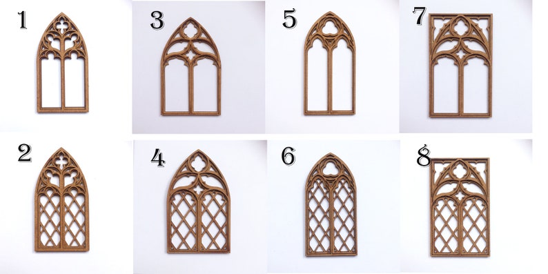 1:12 Dollhouse miniature gothic working window diy kit, miniature cathedral window image 3