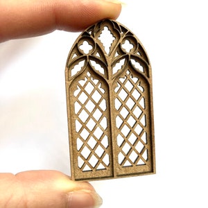 1:24 scale Miniature gothic window diy kit, half scale church window miniature dollhouse