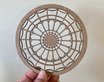 Dollhouse Miniature Balcony With Half-Round Window/Door - Unfinished 1:12 Scale Wood