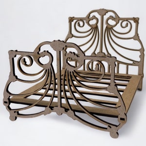 Dollhouse miniature bed frame diy kit , scale 1:12