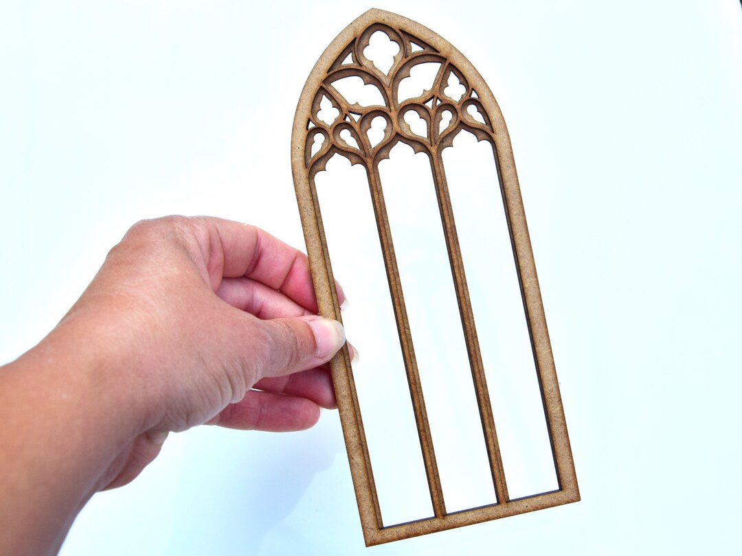 1/6 Miniature Gothic Window Diy Kit, 1/6 Scale Church Window, Miniature Cathedral Windows, Bjd