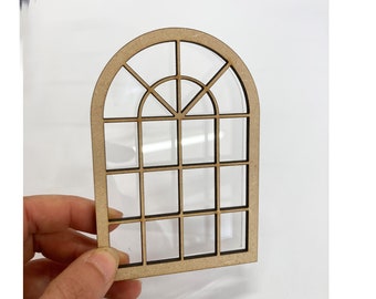 Miniature window frame diy kit, Dollhouse window  1:12 scale , one inch scale window kit