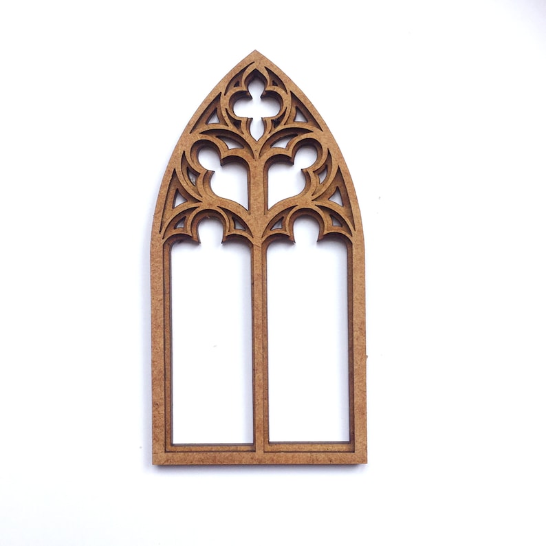 1:12 Dollhouse miniature gothic working window diy kit, miniature cathedral window image 8