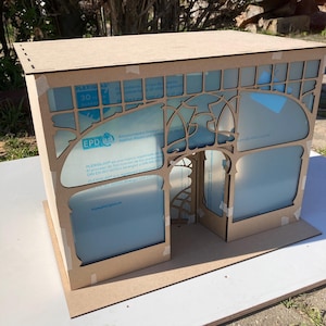 Dollhouse miniature roombox shop DIY kit, scale 1:12,  diorama shopfront kit