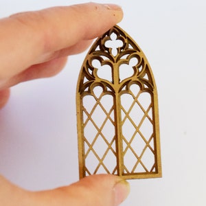 1:24 scale Miniature gothic window diy kit, half scale church window miniature cathedral