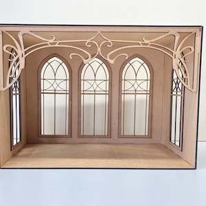 Roombox verandaset voor poppenhuis, schaal 1:12, Roombox diorama verandaset