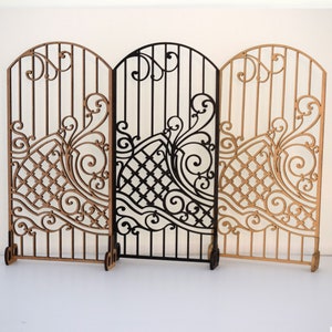 Victorian room divider dollhouse miniatures furniture kit, 1:12 room divider, dollhouse garden screen