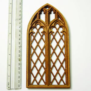 1:6 Dollhouse miniature gothic window diy kit, Gothic tracery cathedral window decor