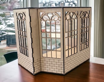 Dollhouse roombox veranda kit, scale 1:12, Roombox diorama conservatory kit