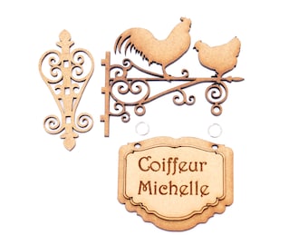 Miniature Shop Sign Kit 1:12 Scale - Customizable Dollhouse Signboard