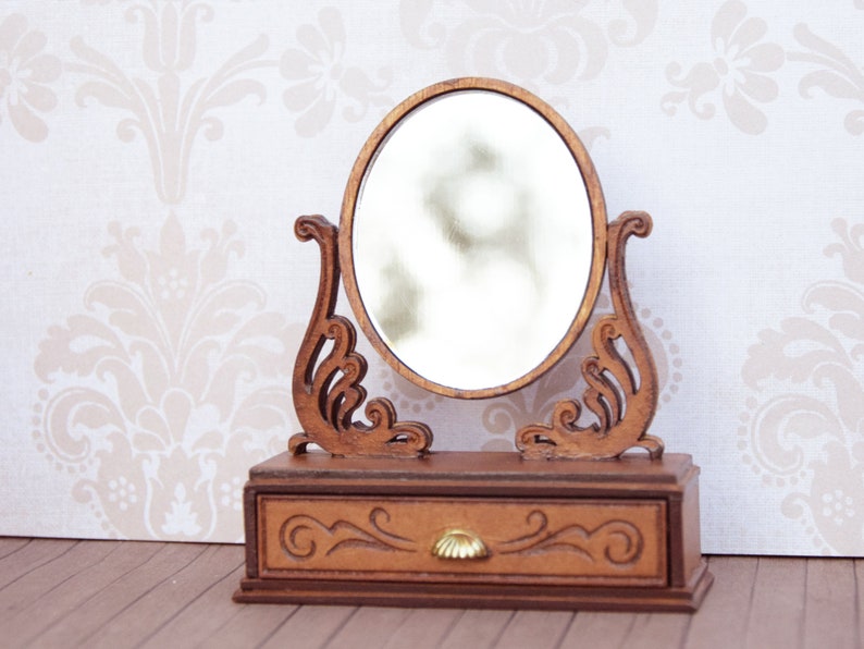 Victorian Vanity Mirror Diy Kit Dollhouse Miniature 112 Etsy