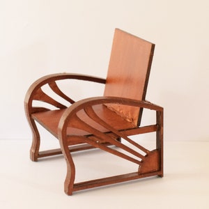 Art Deco miniature dollhouse armchair kit, scale 1:12