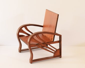 Art Deco miniature dollhouse armchair kit, scale 1:12