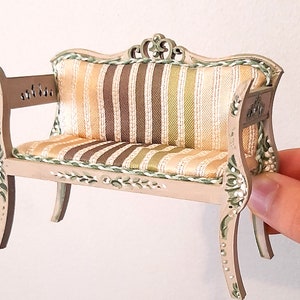 1:12 scale miniature dollhouse settee kit, 1 6 scale settee kit for 12 inch dolls house