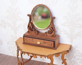 1:12 DOLLHOUSE Mini Furniture European Frame Mirror Model Vintage% PLUS 