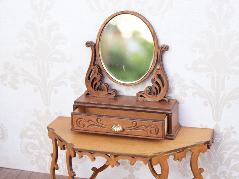 Victorian Vanity Mirror Diy Kit Dollhouse Miniature 112 Etsy