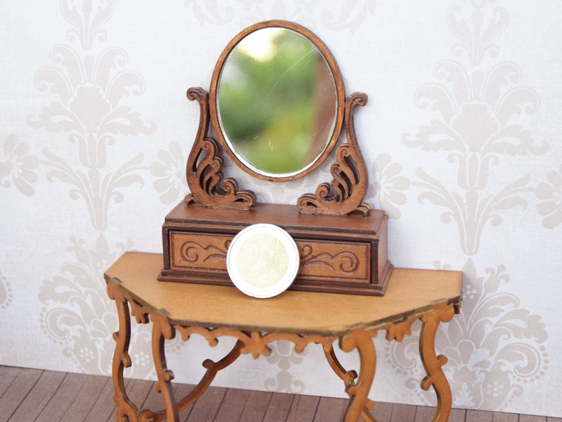 Victorian Vanity Mirror Diy Kit Dollhouse Miniature 112 Etsy